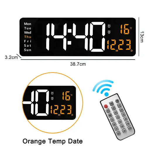 Digital Wall Clock Large by salelink.co.nz