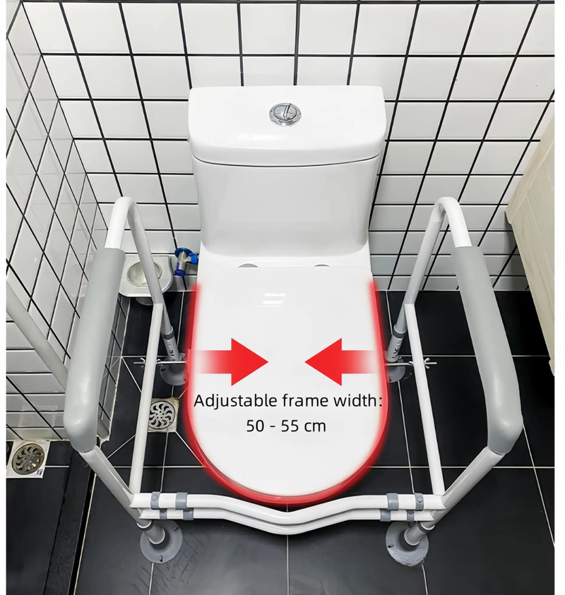 Toilet Safety Frame & Rail Black by salelink.co.nz