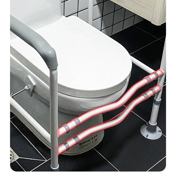 Toilet Safety Frame & Rail Black by salelink.co.nz
