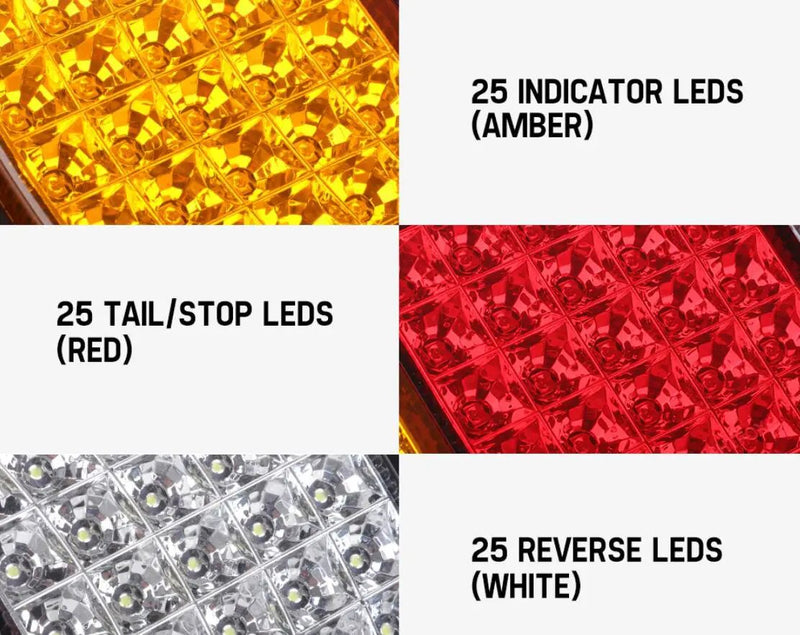 2x LED Tail Lights Stop Indicator Reverse 12V Ute Trailer Caravan Truck by salelink.co.nz