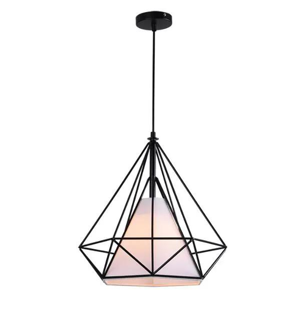 Pendant Hanging Light Lampshade Metal Diamond Black by salelink.co.nz