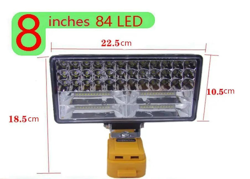 8inch LED Flood Work Light Tool Torch Lamp Fits DeWalt Battery by salelink.co.nz
