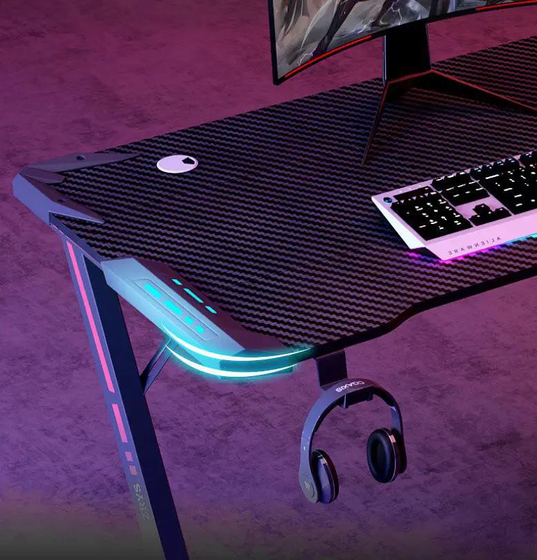 Gaming Desk with LED Light 100x60cm by salelink.co.nz