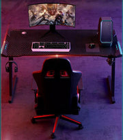 Gaming Desk with LED Light 100x60cm by salelink.co.nz