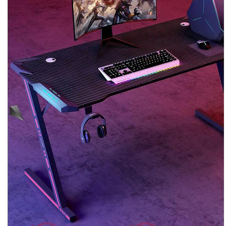 Gaming Desk with LED Light 100x60cm by salelink.co.nz
