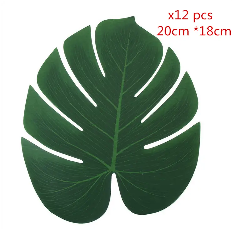 12x Artificial Hawaiian Luau Tropical Beach Party Leaf Jungle Palm Decoration by salelink.co.nz