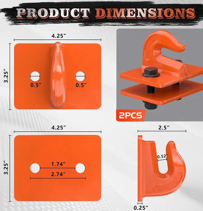 2PCS 3/8" Tractor Bucket Grab Hook by salelink.co.nz
