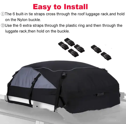 130×100×45cm Soft-Shell Vehicle Rooftop Cargo Carrier Bag by salelink.co.nz