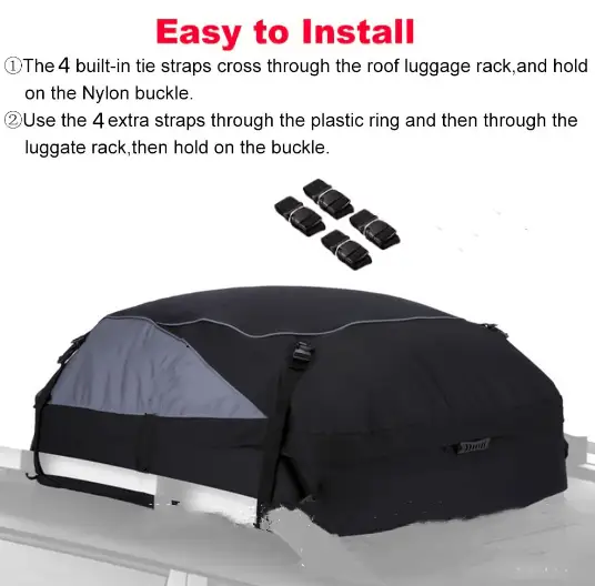 105×90×45cm Soft-Shell Vehicle Rooftop Cargo Carrier Bag by salelink.co.nz