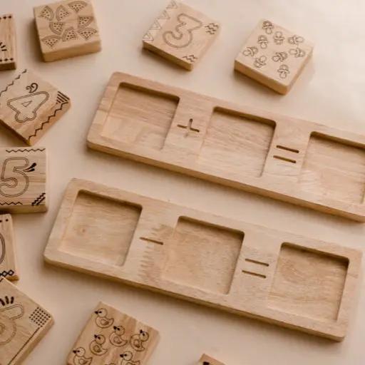Curious Moonbeam Montessori Activity Wooden Two Piece Math Frame Set - QToys | Wooden Toy NZ Wooden Two Piece Math Frame Set - QToys | Wooden Toy NZ