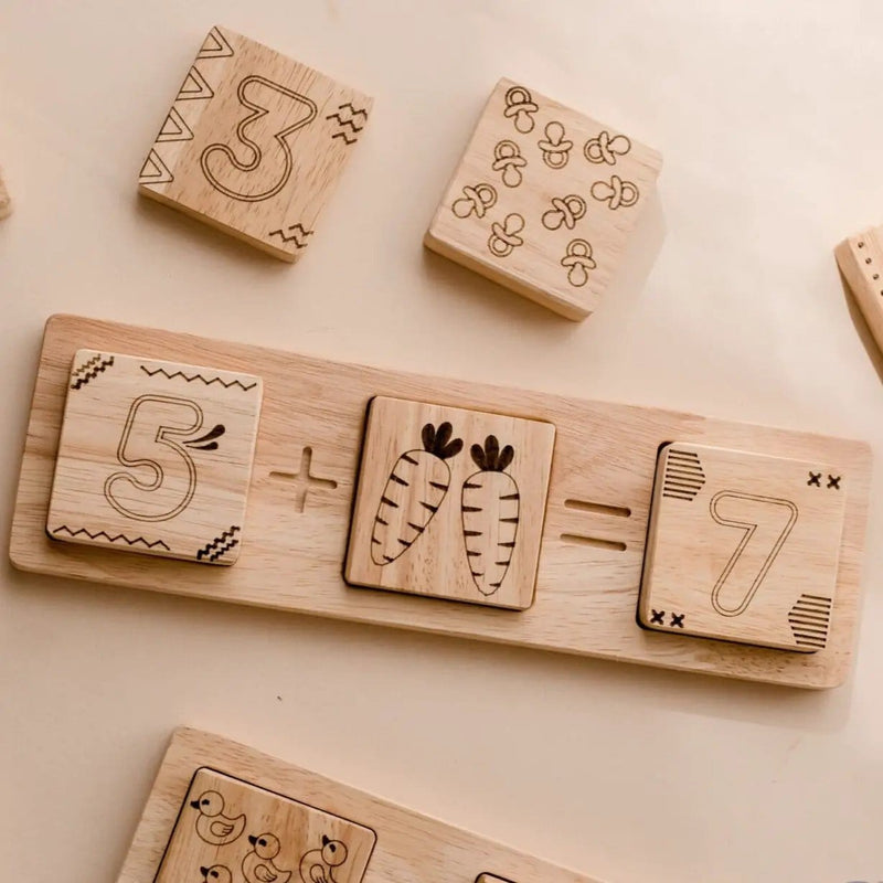 Curious Moonbeam Montessori Activity Wooden Two Piece Math Frame Set - QToys | Wooden Toy NZ Wooden Two Piece Math Frame Set - QToys | Wooden Toy NZ