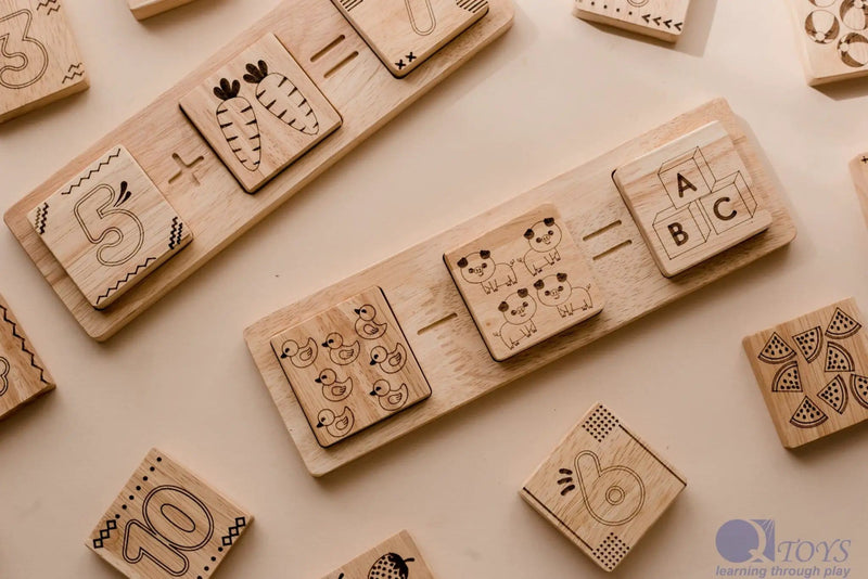 Wooden Two Piece Math Frame Set - QToys | Wooden Toy NZ by Curious Moonbeam