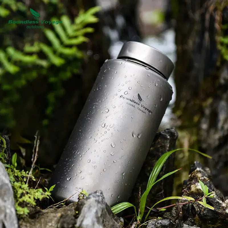 Titanium Outdoor Water Bottle - 1000ml/1L Lightweight Camping Flask | Leak-Proof Hiking Bottle by Mead's Supply & Equipment Outfitters limited
