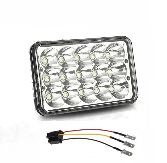 45W LED Headlight Replace Projector Rectangular Headlamp by salelink.co.nz