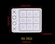 Tic Tac Toe Mold X O Board Game Silicone Resin Mould Kit Modern Farmhouse Porch Game Table for Kids Friends Adults by Resin Art NZ