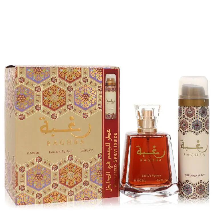 Lattafa Raghba Eau De Parfum Spray Plus 1.7 oz Deodorant Spray by Lattafa 100 ml by Brands HD