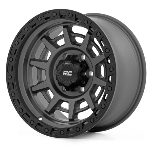 Rough Country 85 Series Wheel Simulated Beadlock Gunmetal Gray/Black by Magwarehouse.com