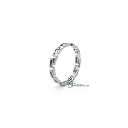 Stainless Steel Greek Key Women's Ring by Glitters