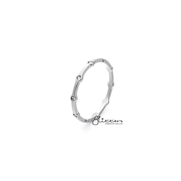 Stainless Steel CZ Dots Women's Rings by Glitters