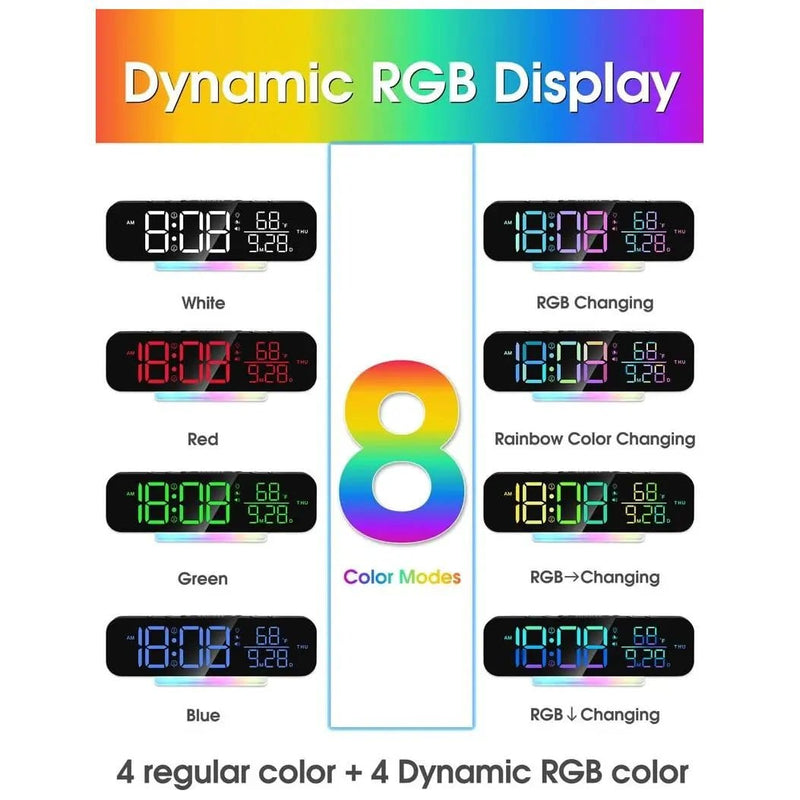 RGB Display Vibrating Travel Alarm Clock by Deafquip