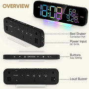 RGB Display Vibrating Travel Alarm Clock by Deafquip