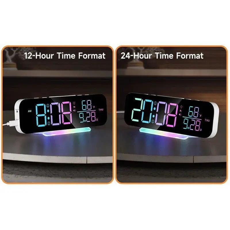 RGB Display Vibrating Travel Alarm Clock by Deafquip