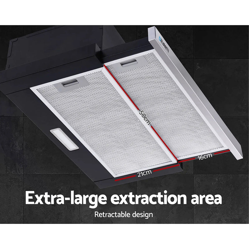 SportZone.co.nz Appliances > Kitchen Appliances Devanti 600mm Range Hood 60cm Slide out Rangehood Stainless Steel Devanti 600mm Range Hood 60cm Slide out Rangehood Stainless Steel