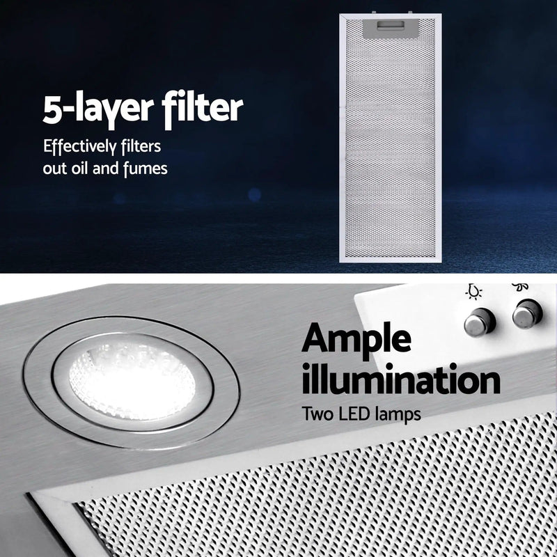 SportZone.co.nz Appliances > Kitchen Appliances > Cooking Ranges Devanti 520mm Range Hood 52cm Rangehood Stainless Steel Devanti 520mm Range Hood 52cm Rangehood Stainless Steel