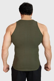 Ribbed Tank Olive by Fuaark Nz