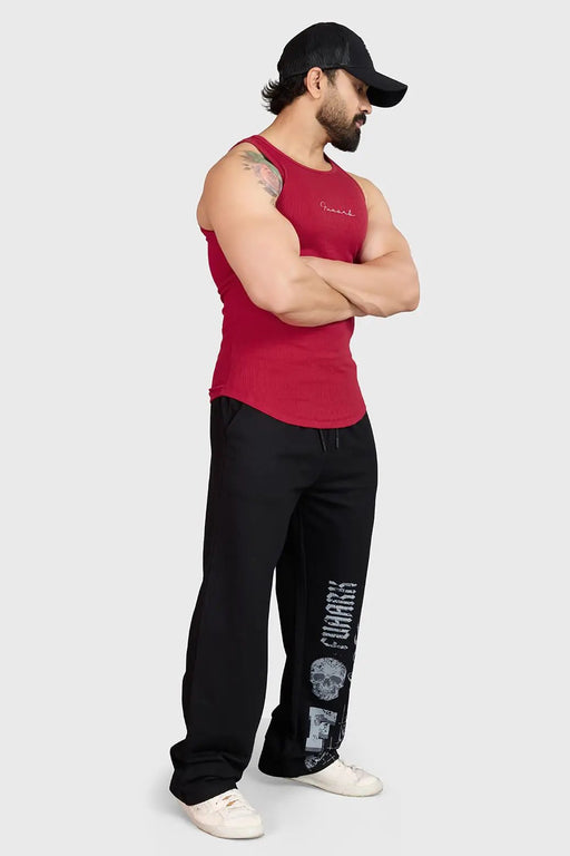 Ribbed Tank Red by Fuaark Nz