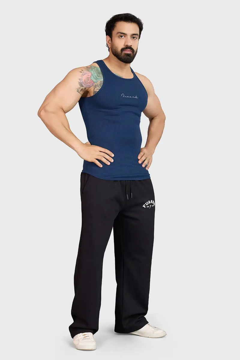 Ribbed Tank Navy by Fuaark Nz