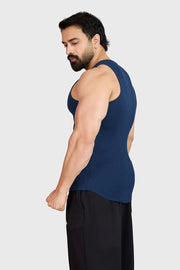 Ribbed Tank Navy by Fuaark Nz