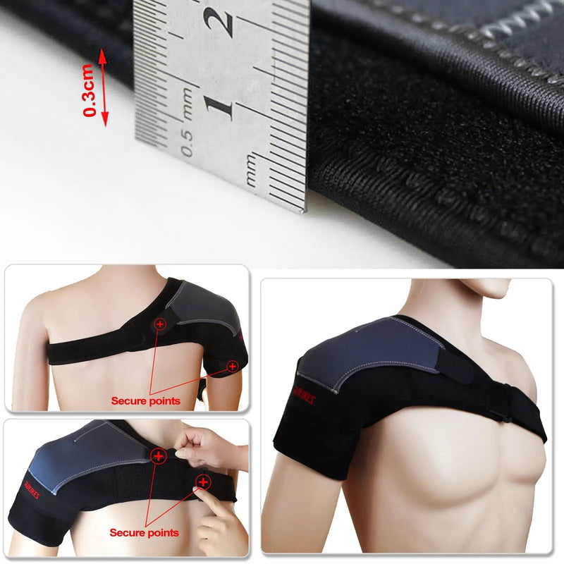 Right Shoulder Adjustable Support Brace Compression Strap Heat Patch Protection Sports by salelink.co.nz