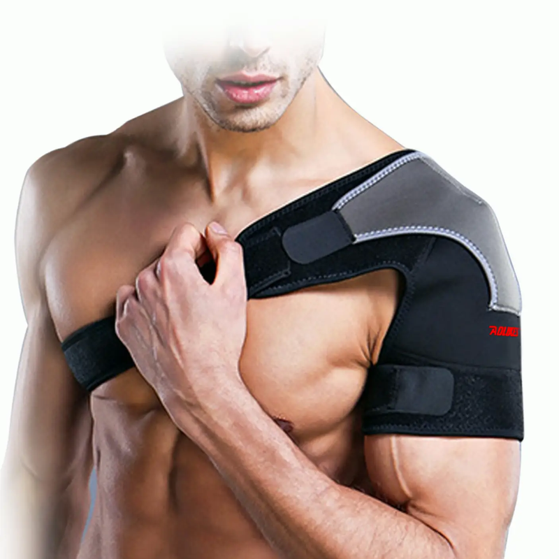 Left Shoulder Adjustable Support Brace Compression Strap Heat Patch Protection Sports by salelink.co.nz