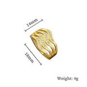 Regal Cascade Gold Crystal Adjustable Ring by Poppy Gifts
