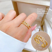 Eternal Knot Gold Crystal Adjustable Ring by Poppy Gifts