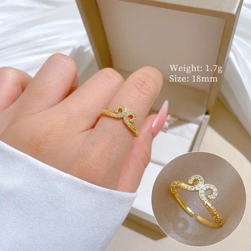 Infinity Luxe Gold Crystal Adjustable Ring by Poppy Gifts