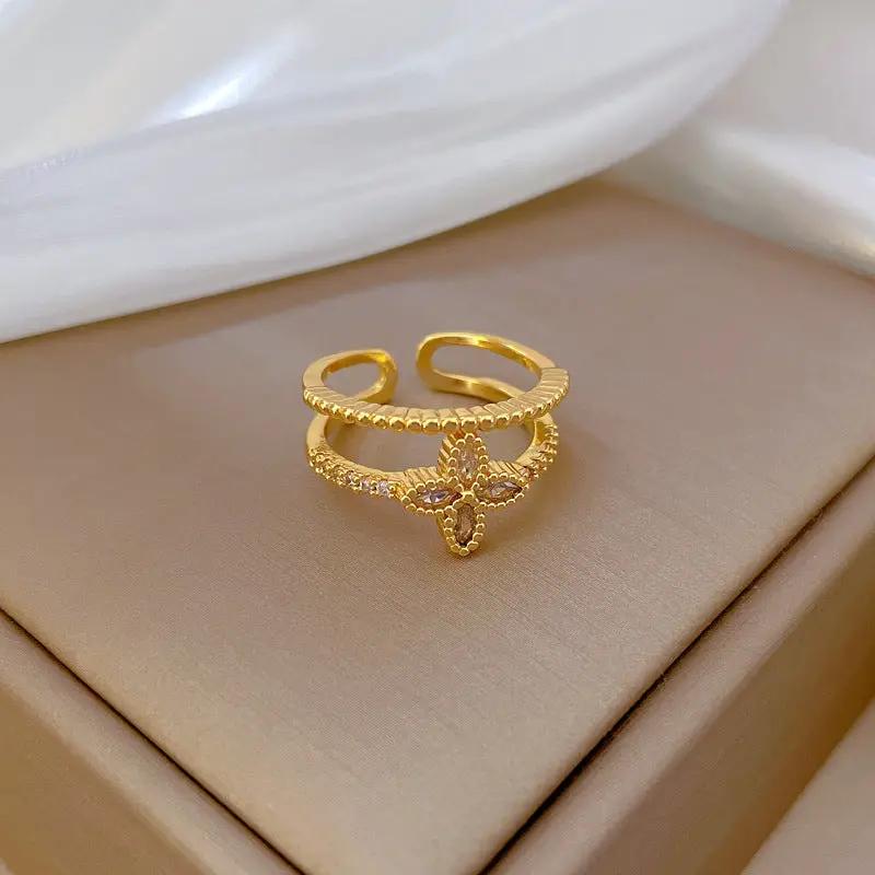 Fleur Royale Gold Adjustable Ring by Poppy Gifts