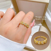 Everheart Gold Crystal Adjustable Ring by Poppy Gifts