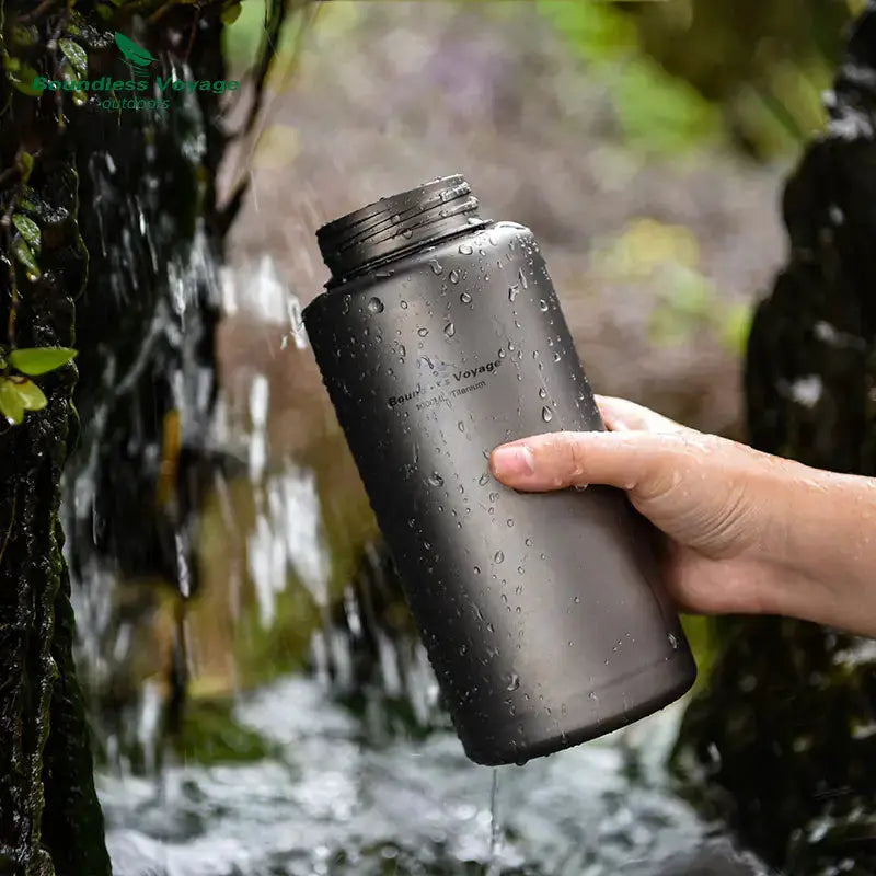 Titanium Outdoor Water Bottle - 1000ml/1L Lightweight Camping Flask | Leak-Proof Hiking Bottle by Mead's Supply & Equipment Outfitters limited