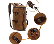 50L Canvas Hiking Backpack - Retro Style Travel Rucksack with Leather Accents | Men's Outdoor Pack by Mead's Supply & Equipment Outfitters limited
