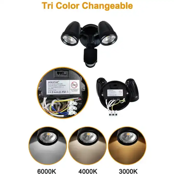 30W LED Security Light with Motion Sensor Outdoor Twin Spotlight Garage IP54 by salelink.co.nz
