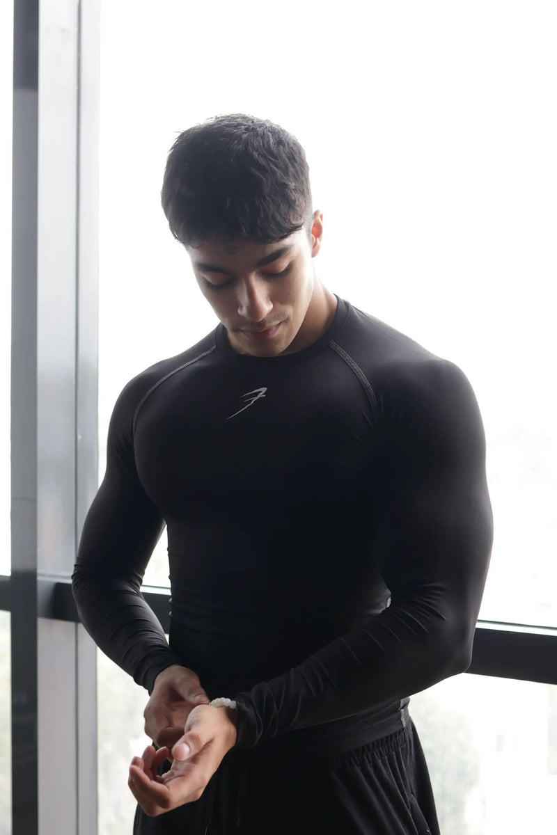 Compression Fullsleeves T-shirt Black by Fuaark Nz