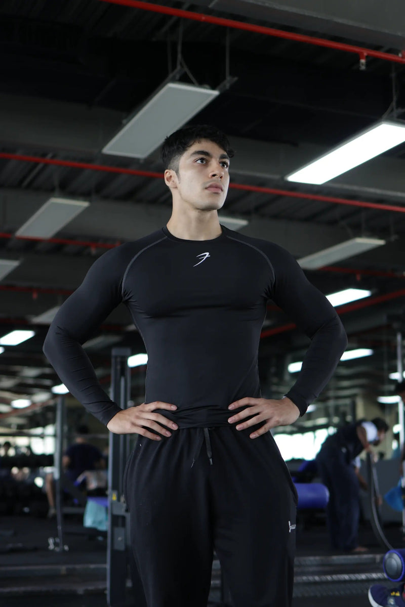 Compression Fullsleeves T-shirt Black by Fuaark Nz