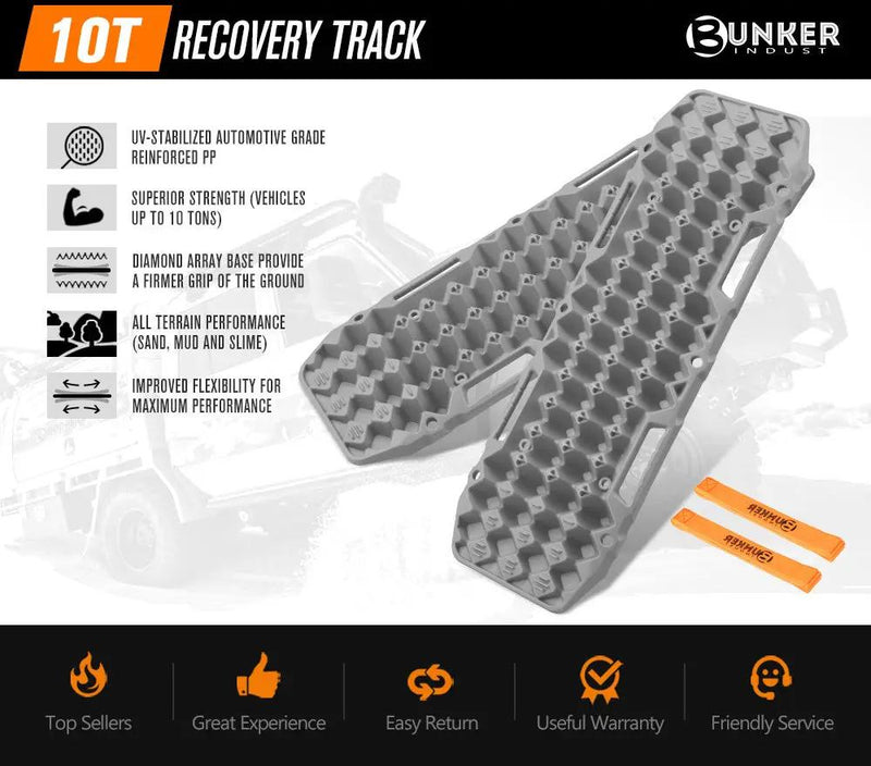 BUNKER INDUST Pair 10T Recovery Tracks - Grey by Kiwi Offroad