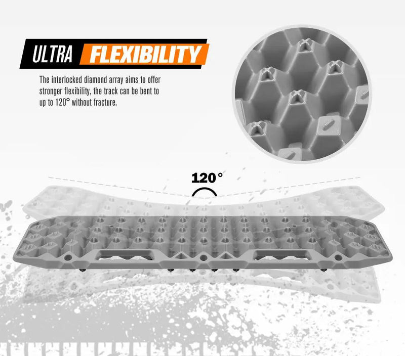 BUNKER INDUST Pair 10T Recovery Tracks - Grey by Kiwi Offroad