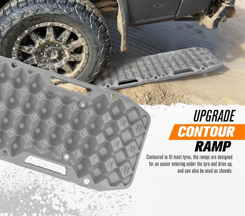 BUNKER INDUST Pair 10T Recovery Tracks - Grey by Kiwi Offroad
