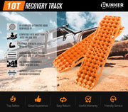 Bunker Indust Recovery Tracks Farm Jack Base 10T Board Sand Mud Snow OffRoad 4WD - Orange by Kiwi Offroad