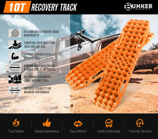 Bunker Indust Recovery Tracks Farm Jack Base 10T Board Sand Mud Snow OffRoad 4WD - Orange by Kiwi Offroad