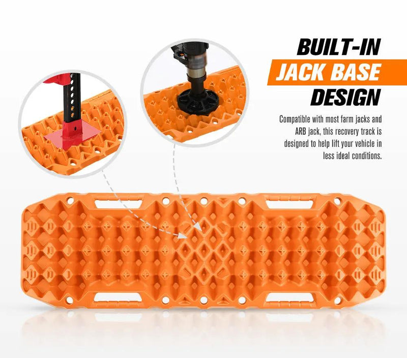 Bunker Indust Recovery Tracks Farm Jack Base 10T Board Sand Mud Snow OffRoad 4WD - Orange by Kiwi Offroad